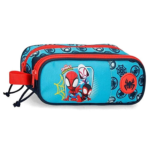 Trousse Spider-man bleu double 23x9 cm