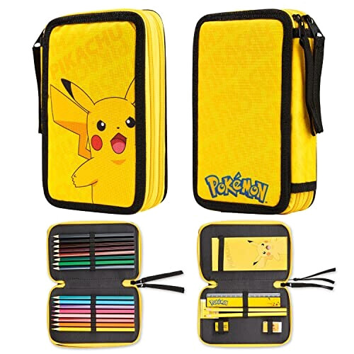 Trousse Pikachu - Pokémon - jaune 2 compartiments