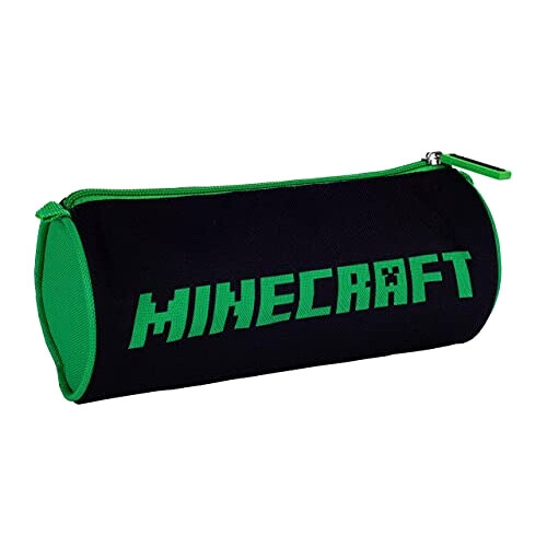 Trousse Minecraft noir/vert ronde